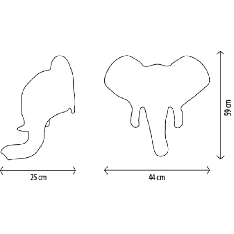 George the Elephant Wall Mounted Plush Head