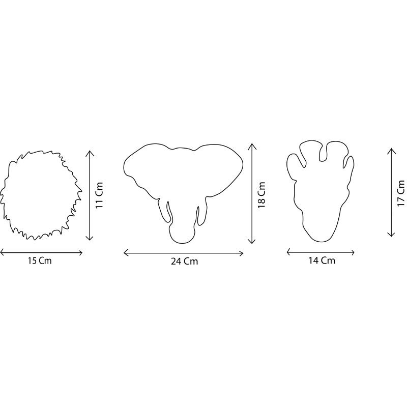 Safari Box of Small Animal Heads