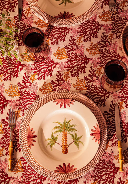 Dinner Plate Arabella Dinner Plate, Green Palm Tree Set of 4