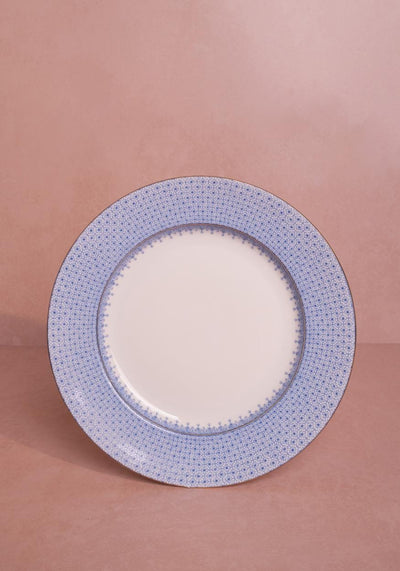 Cornflower Blue Lace Dinner Plates - Set of 4