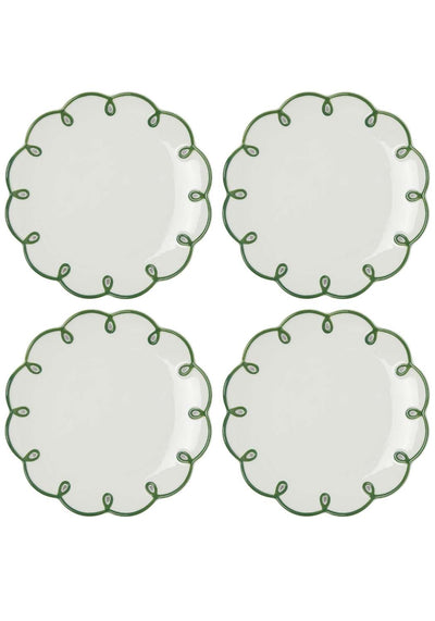 Dinner Plate Glorious Green Scalloped Lunch Plate - Set of 4