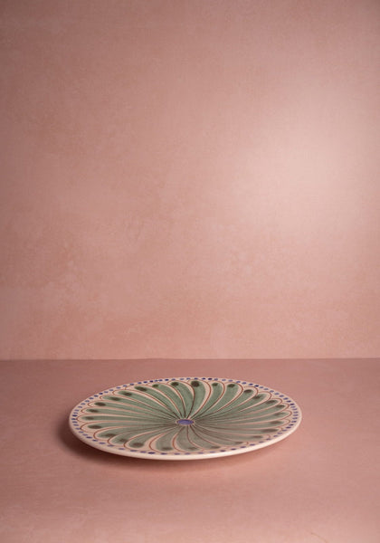 Peacock Dinner Plate, Green
