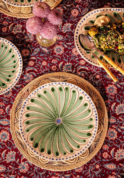 Peacock Dinner Plate, Green Set of 4