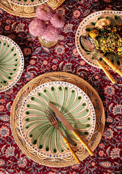 Peacock Dinner Plate, Green Set of 4