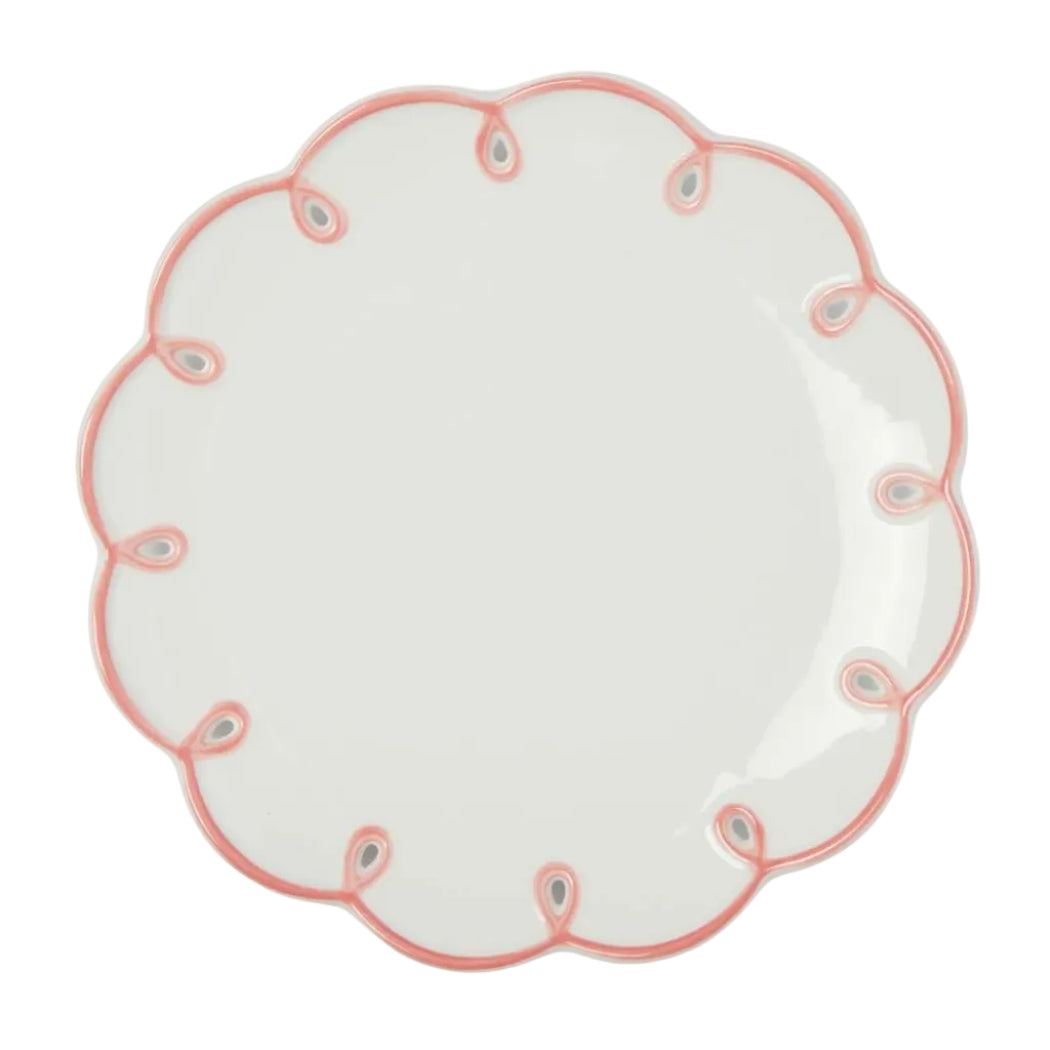 Dinner Plate Pretty In Pink Scalloped Lunch Plate - Set of 4
