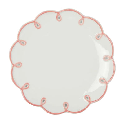 Dinner Plate Pretty In Pink Scalloped Lunch Plate - Set of 4