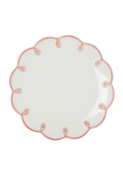 Dinner Plate Pretty In Pink Scalloped Lunch Plate - Set of 4