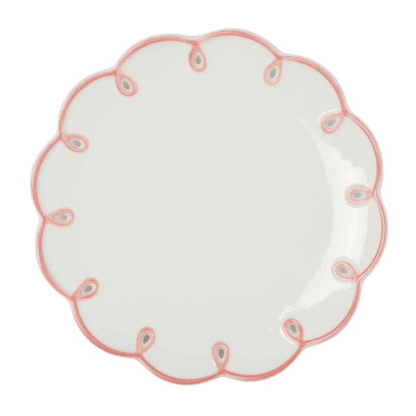 Dinner Plate Pretty In Pink Scalloped Lunch Plate - Set of 4