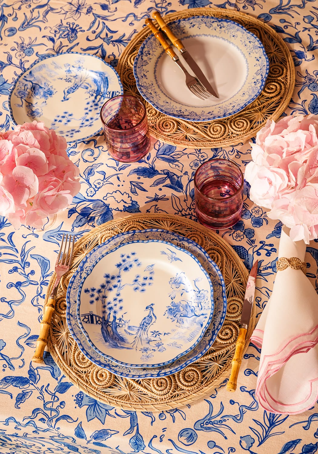 Virginia Blue and White Dinner Plates - Set of 4