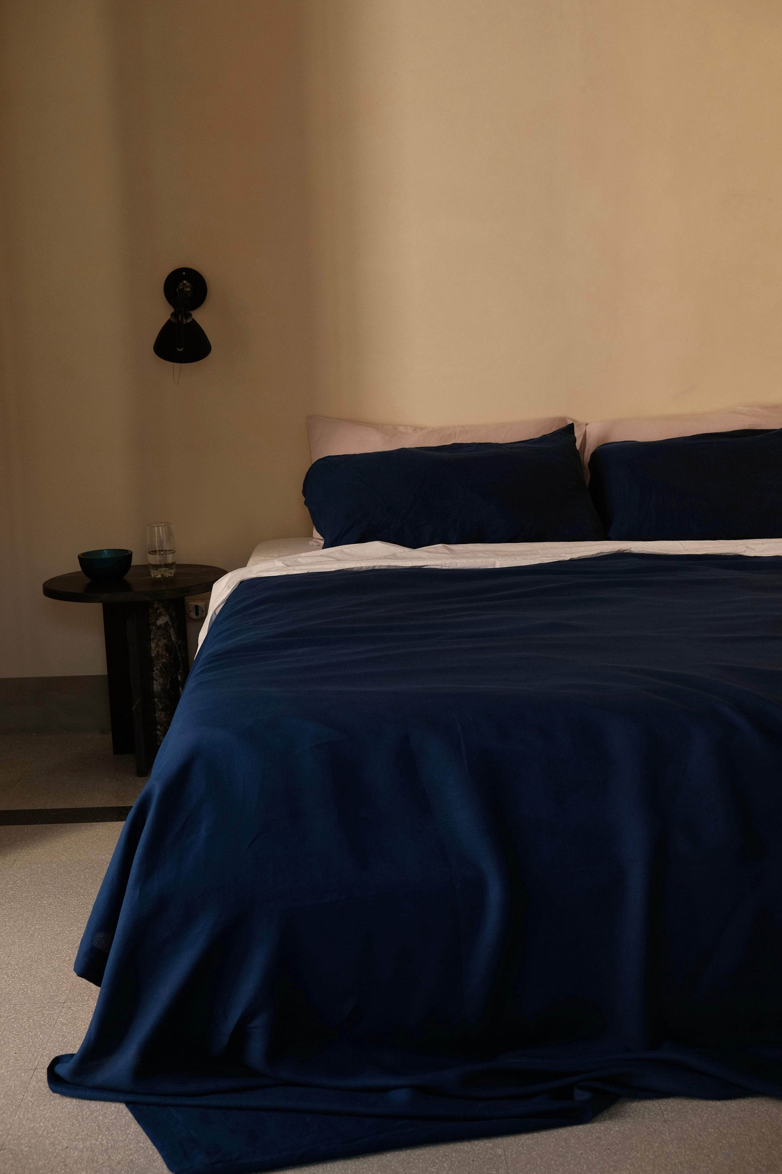 Hemp Pillowcase Pair Midnight Blue