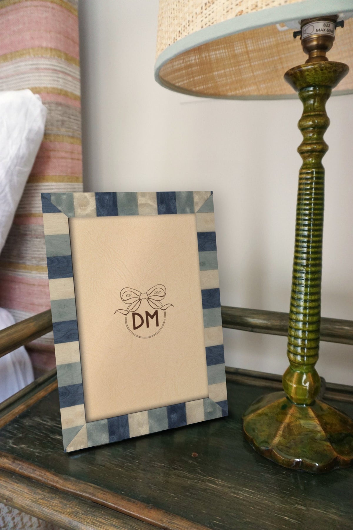 Marquetry Frame In Blue Multicolour