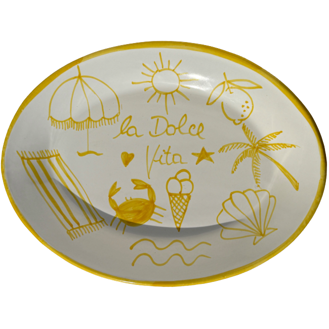 Dolce Vita Oval Platter Yellow - 32cm