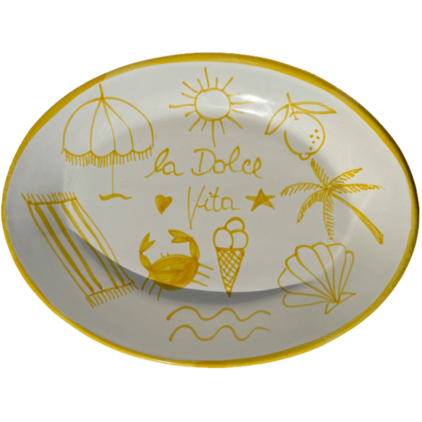Dolce Vita Oval Platter Yellow - 32cm