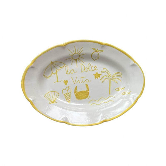 Dolce Vita Oval Serving Platter in Yellow 32 cm