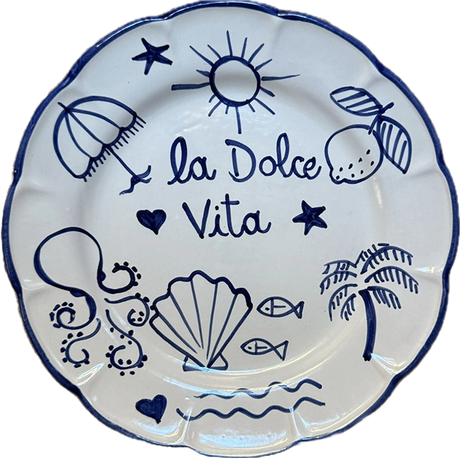 Dolce Vita Plate, Blue - 20cm