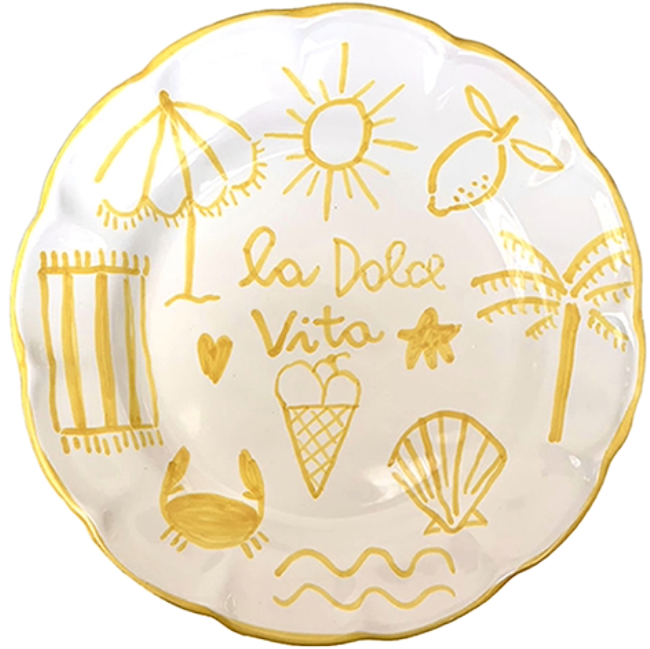 Dolce Vita Plate, Yellow - 20cm