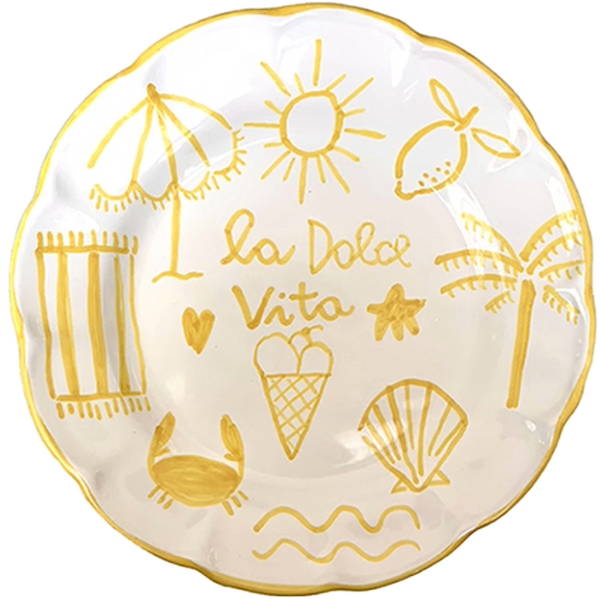 Dolce Vita Plate, Yellow - 20cm