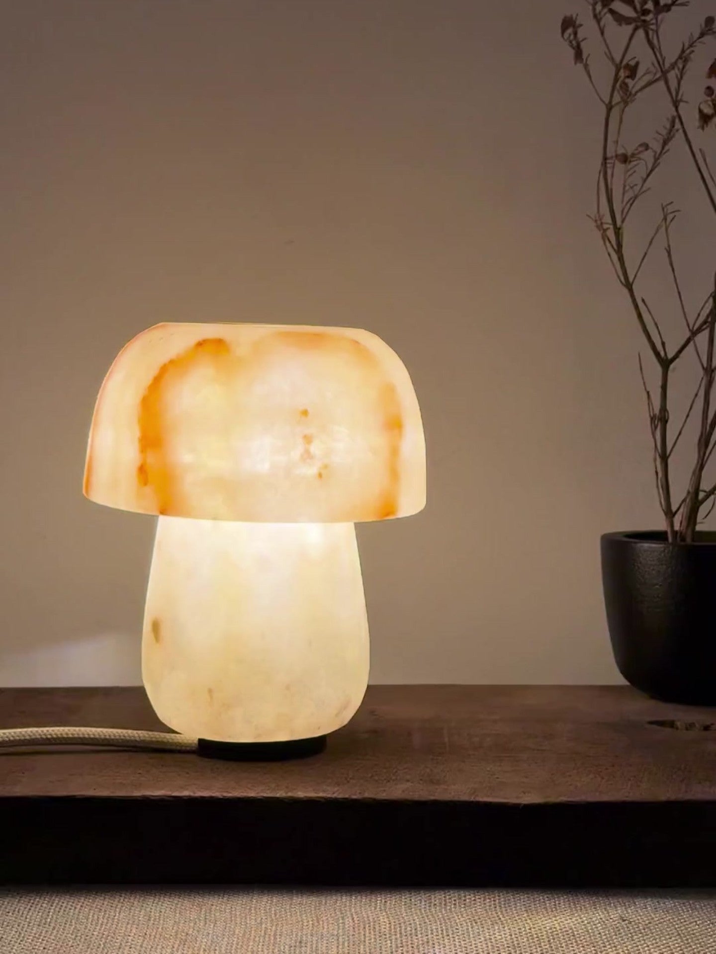 Shroom Dot | Alabaster Stone Lamp
