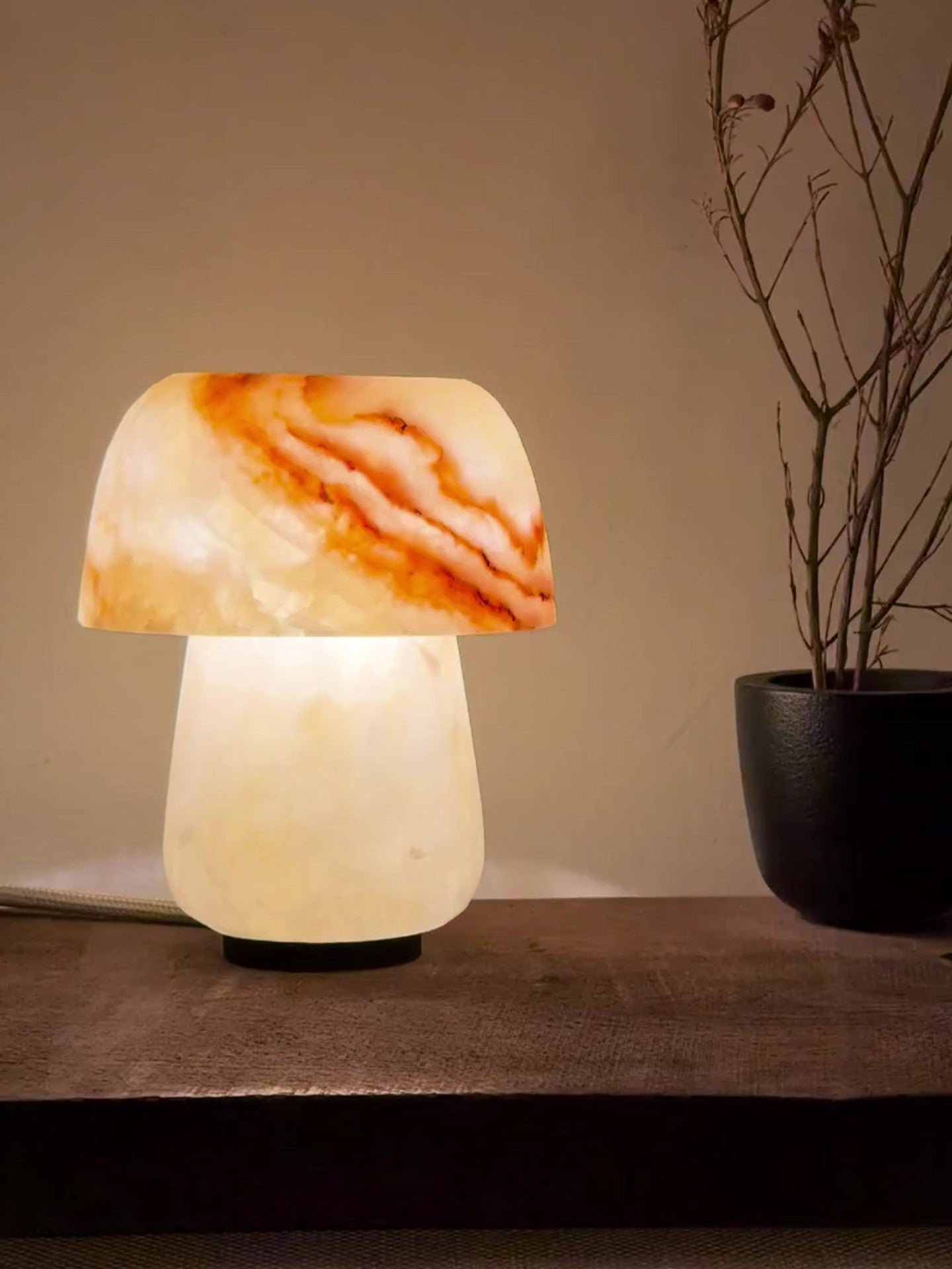 Shroom Dot | Alabaster Stone Lamp