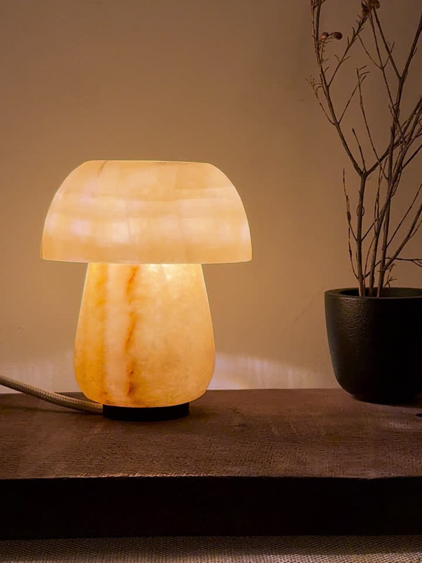 Shroom Dot | Alabaster Stone Lamp