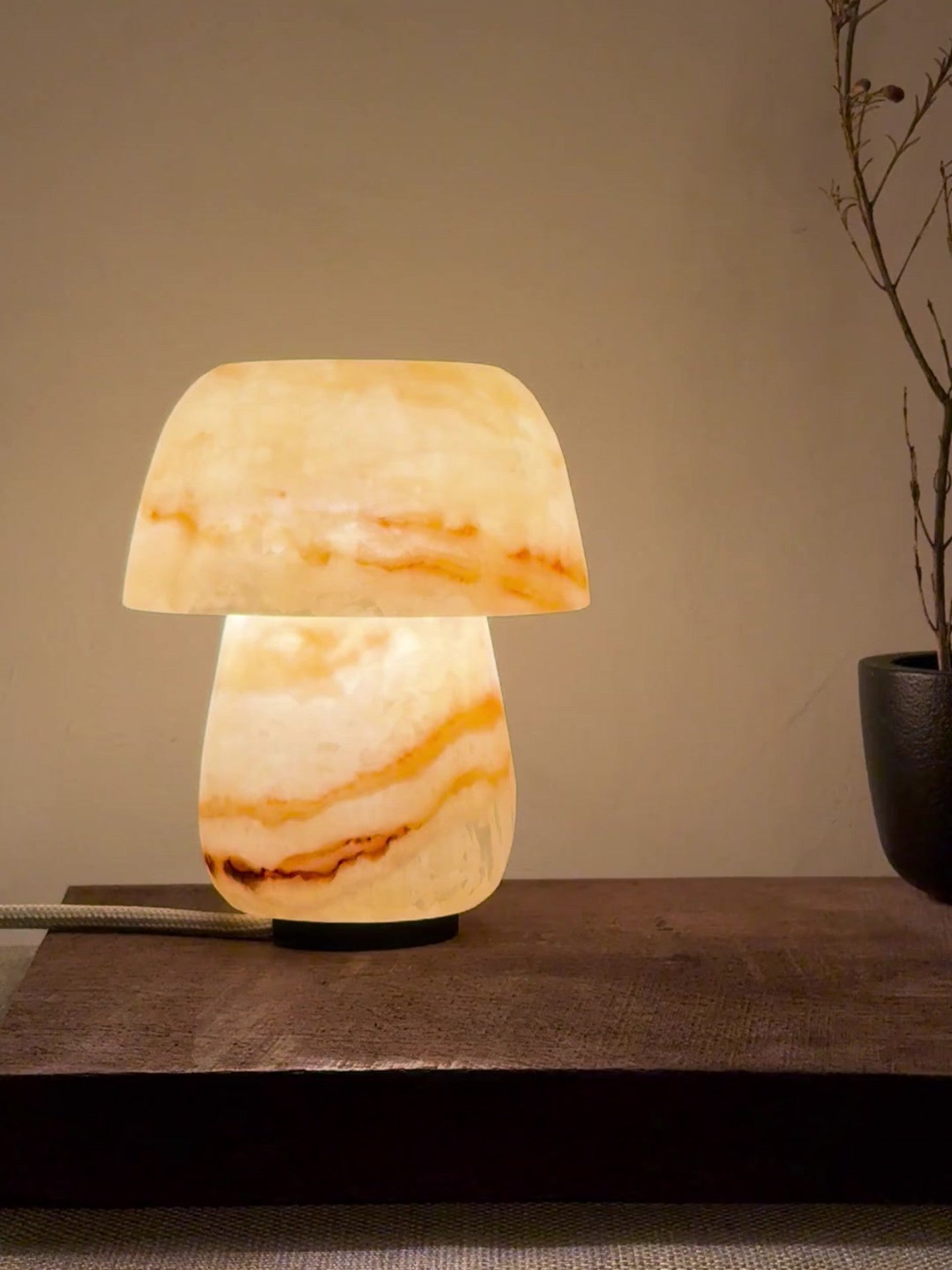Shroom Dot | Alabaster Stone Lamp
