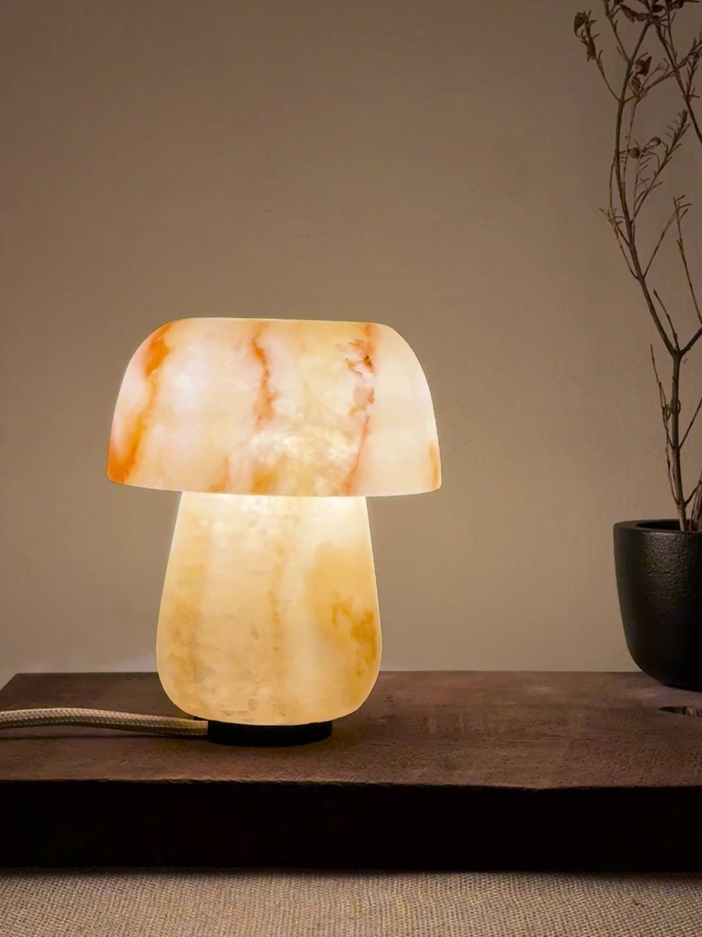 Shroom Dot | Alabaster Stone Lamp