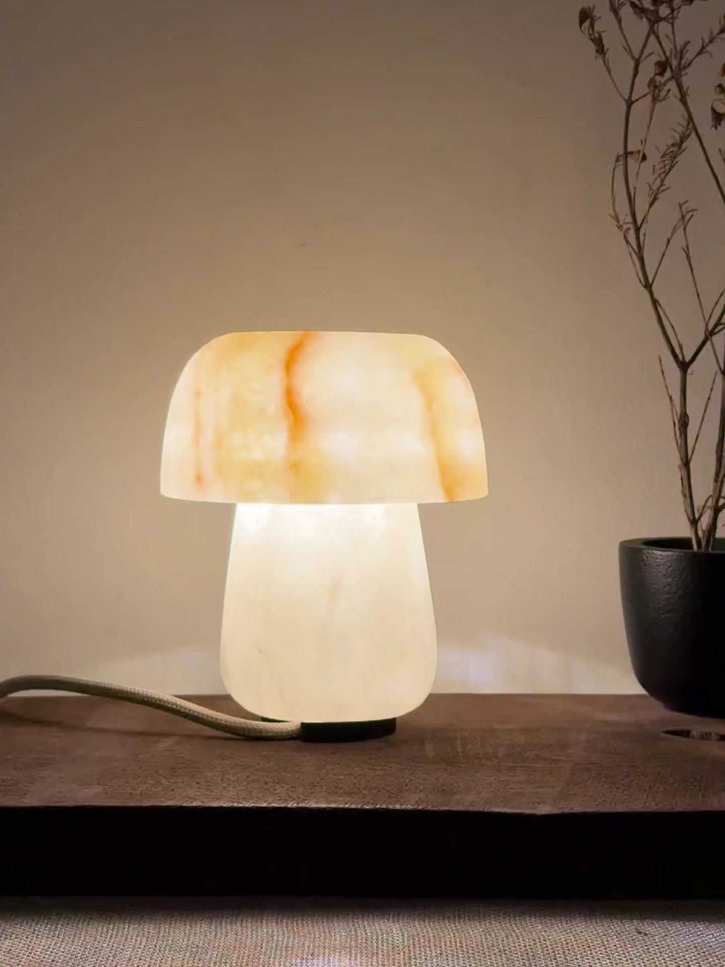 Shroom Dot | Alabaster Stone Lamp