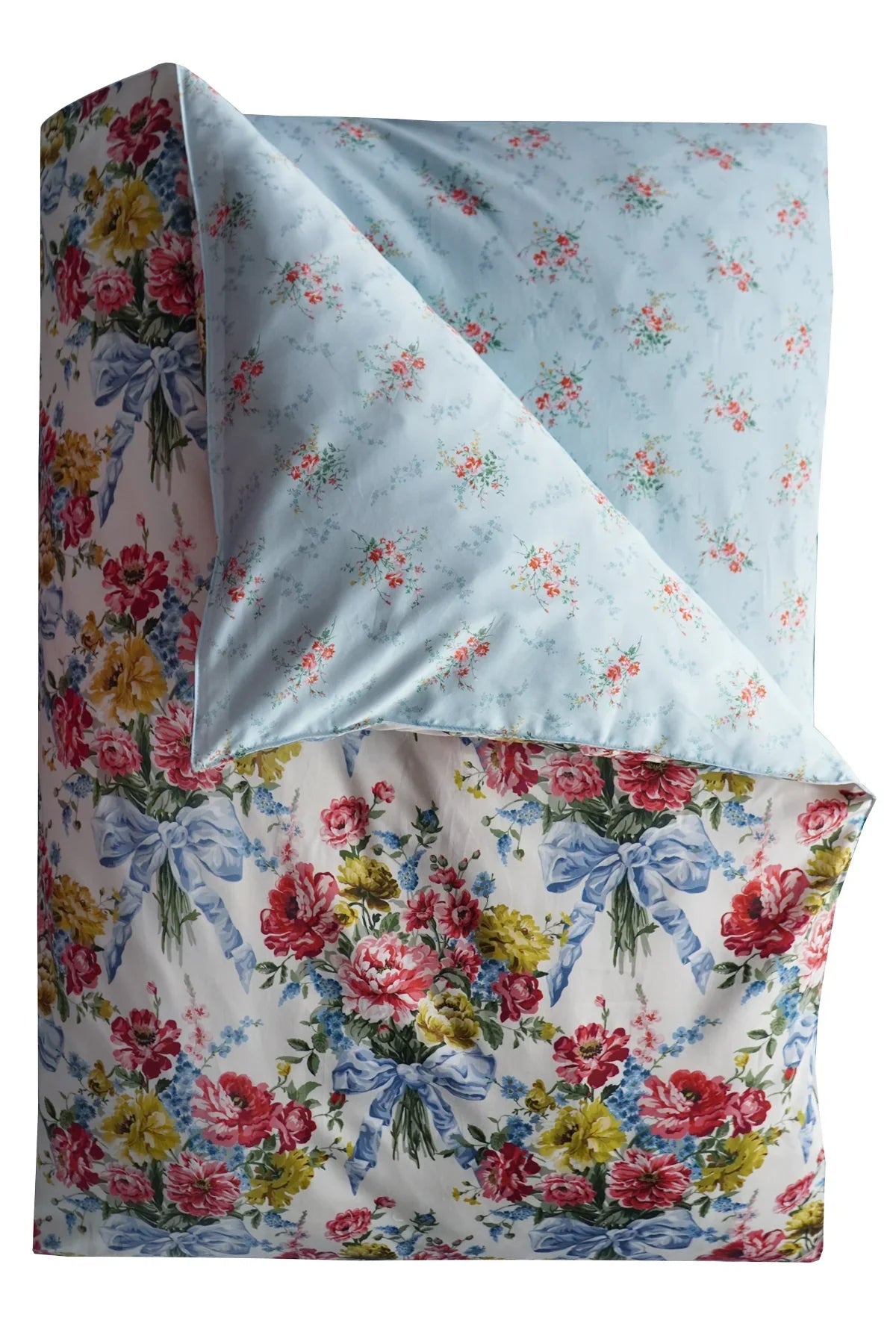 Reversible Duvet Set Made With Liberty Fabrics & Bridgerton Bow Bouquet & Garden Blooms