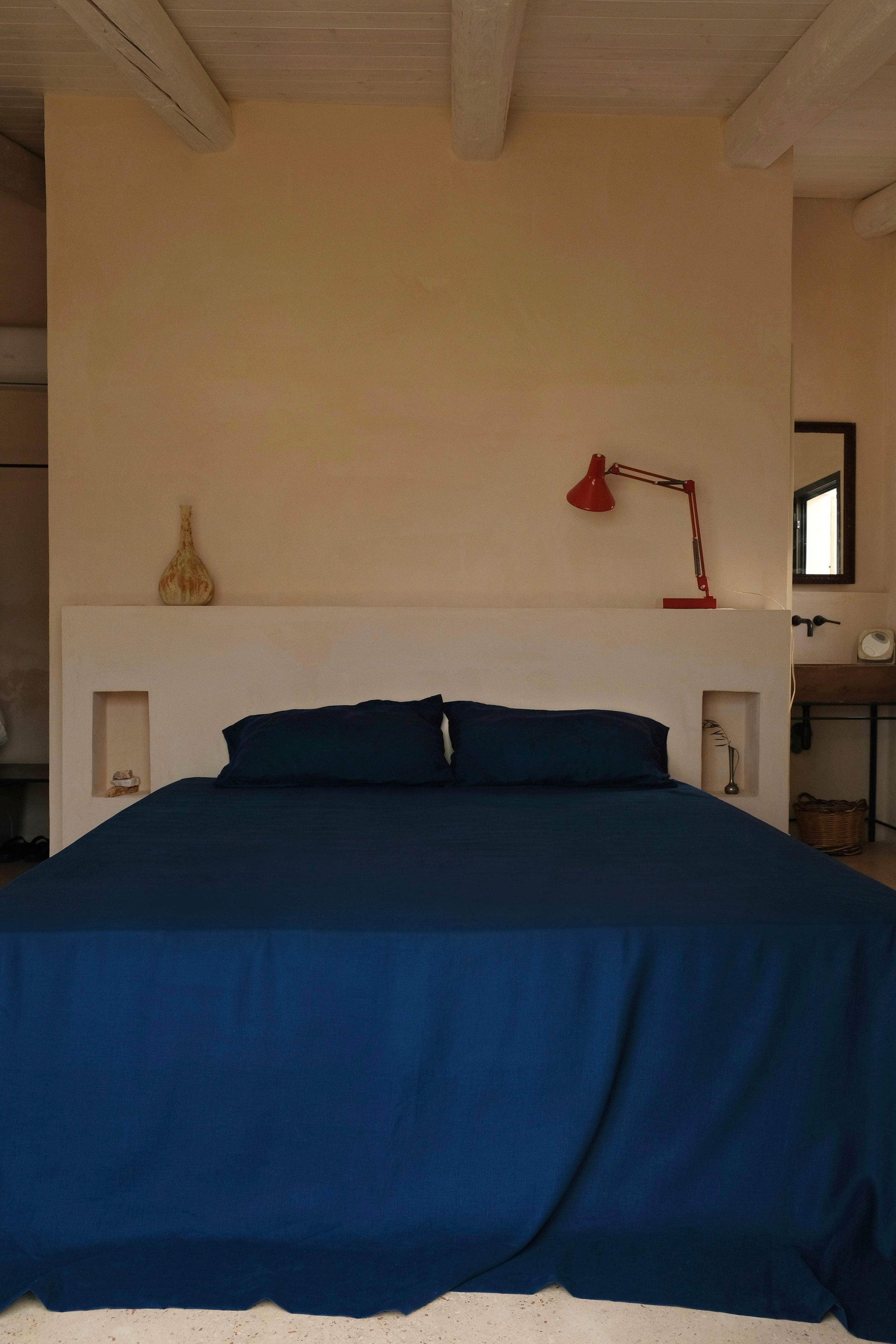 Hemp Fitted Sheet Midnight Blue