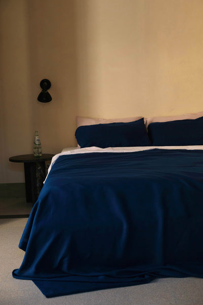 Hemp Flat Sheet Midnight Blue