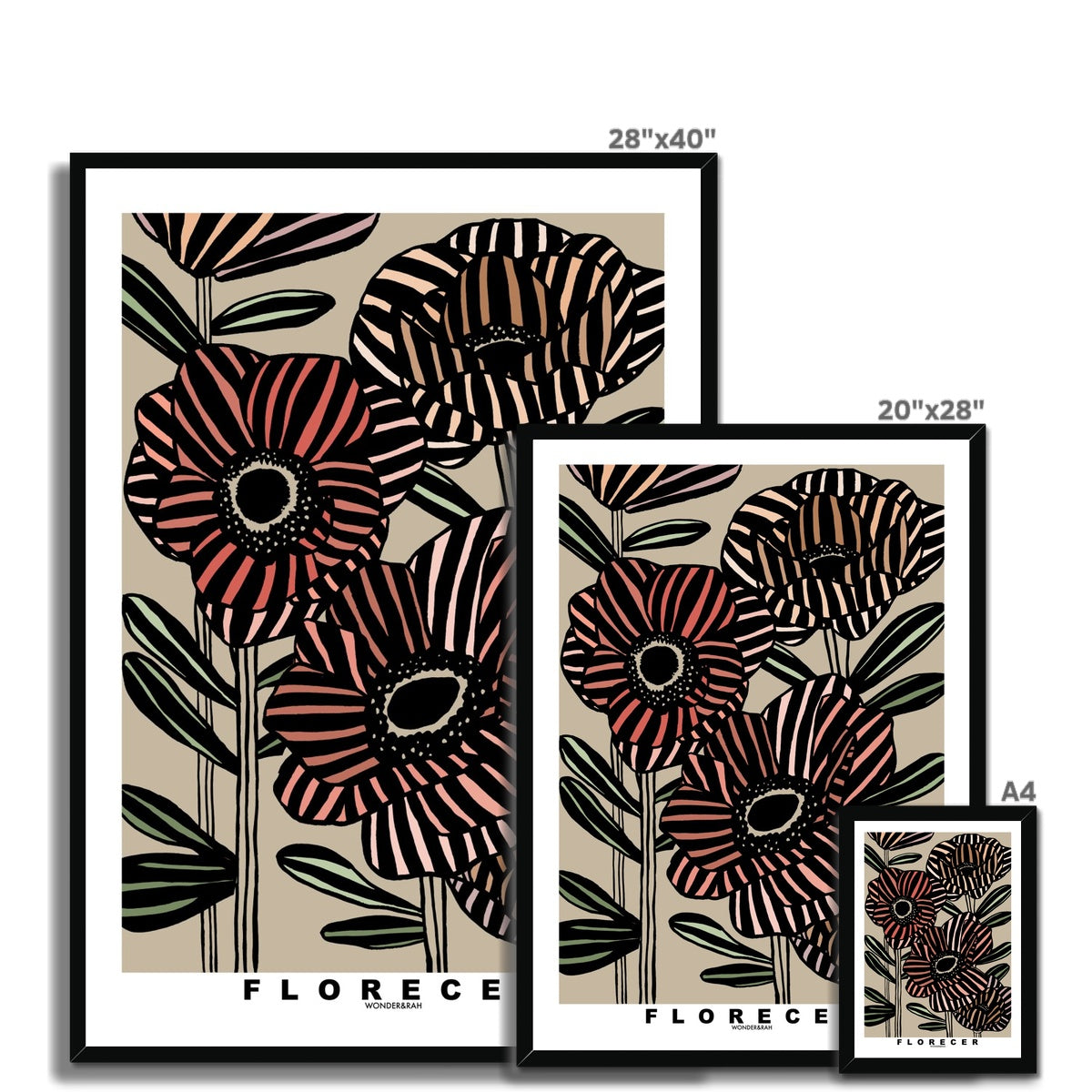 Taupe Florecer Floral Print