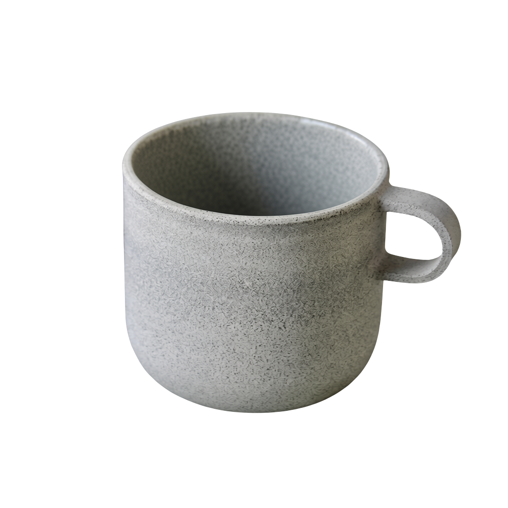 Handmade Curved Mug, Stone