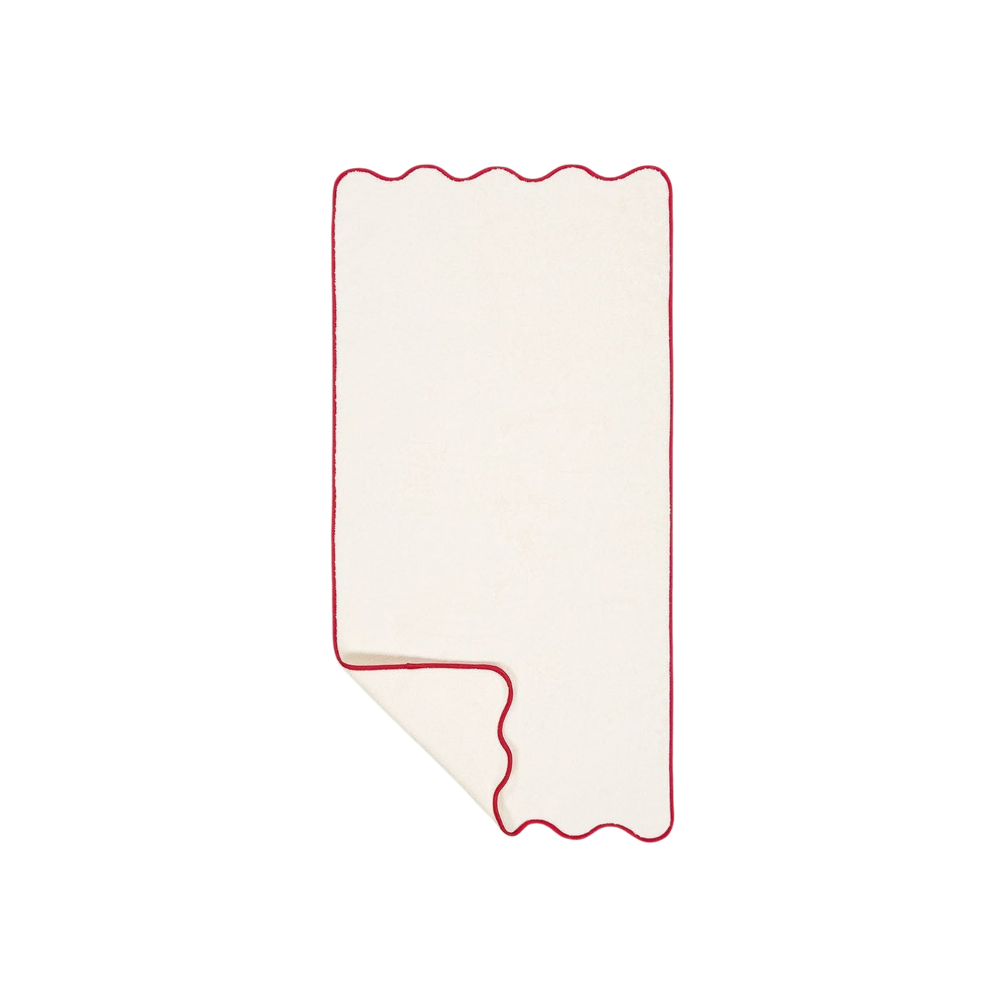 Ivory & Bordeaux Cotton Wavy Hand Towel
