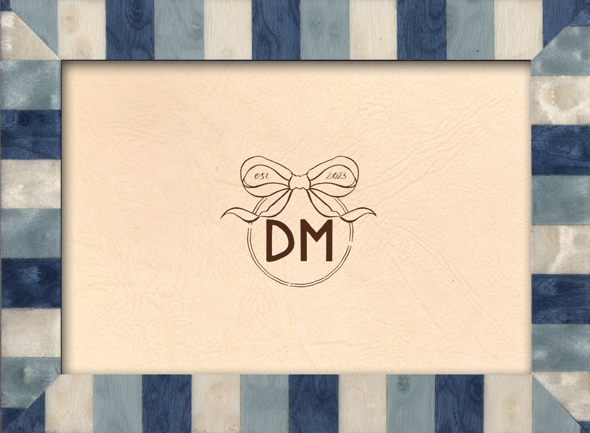 Marquetry Frame In Blue Multicolour