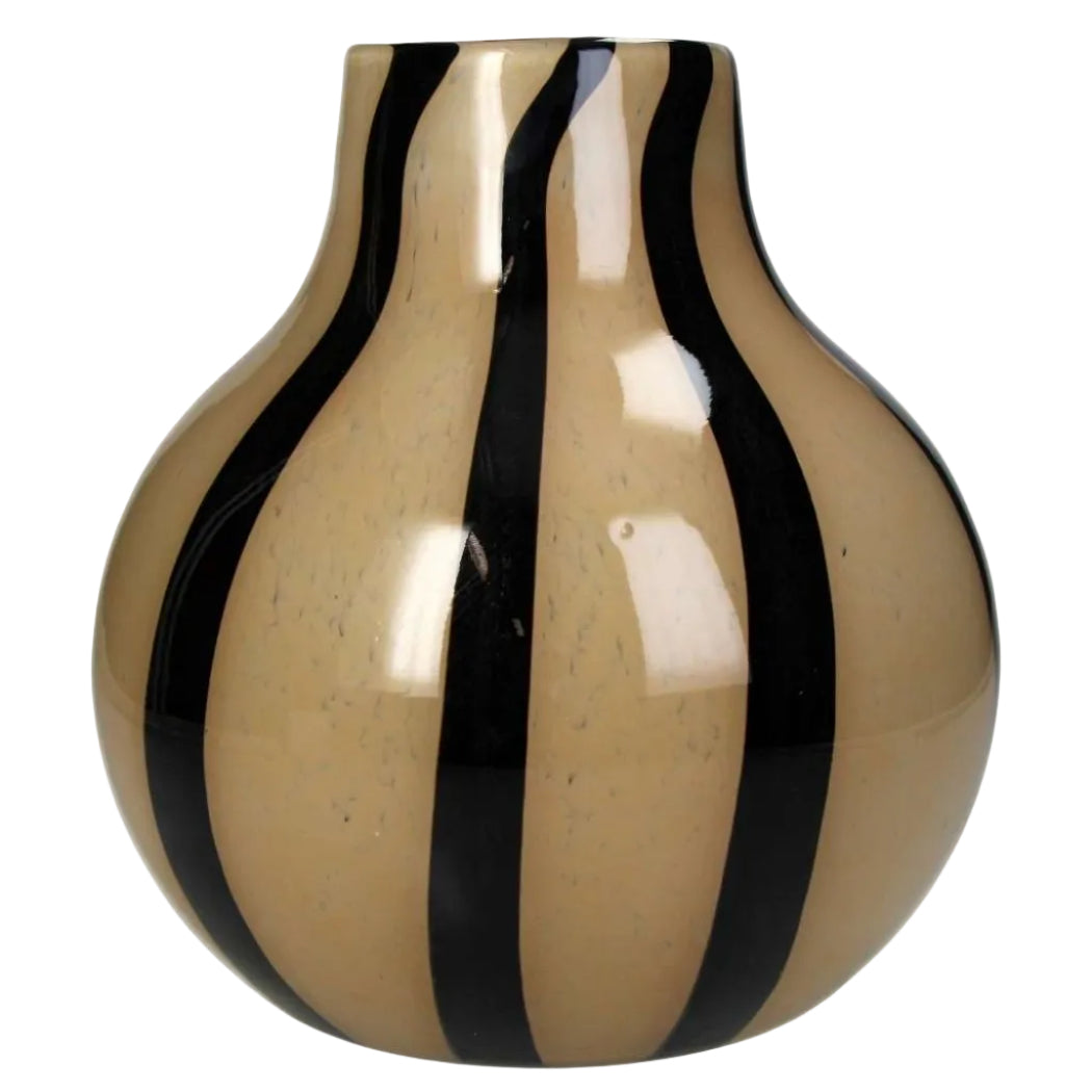 Elegant Brown Two Toned Striped Vase - Casa by Josephine Jenno