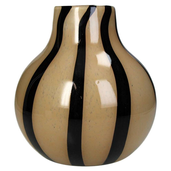 Elegant Brown Two Toned Striped Vase - Casa by Josephine Jenno