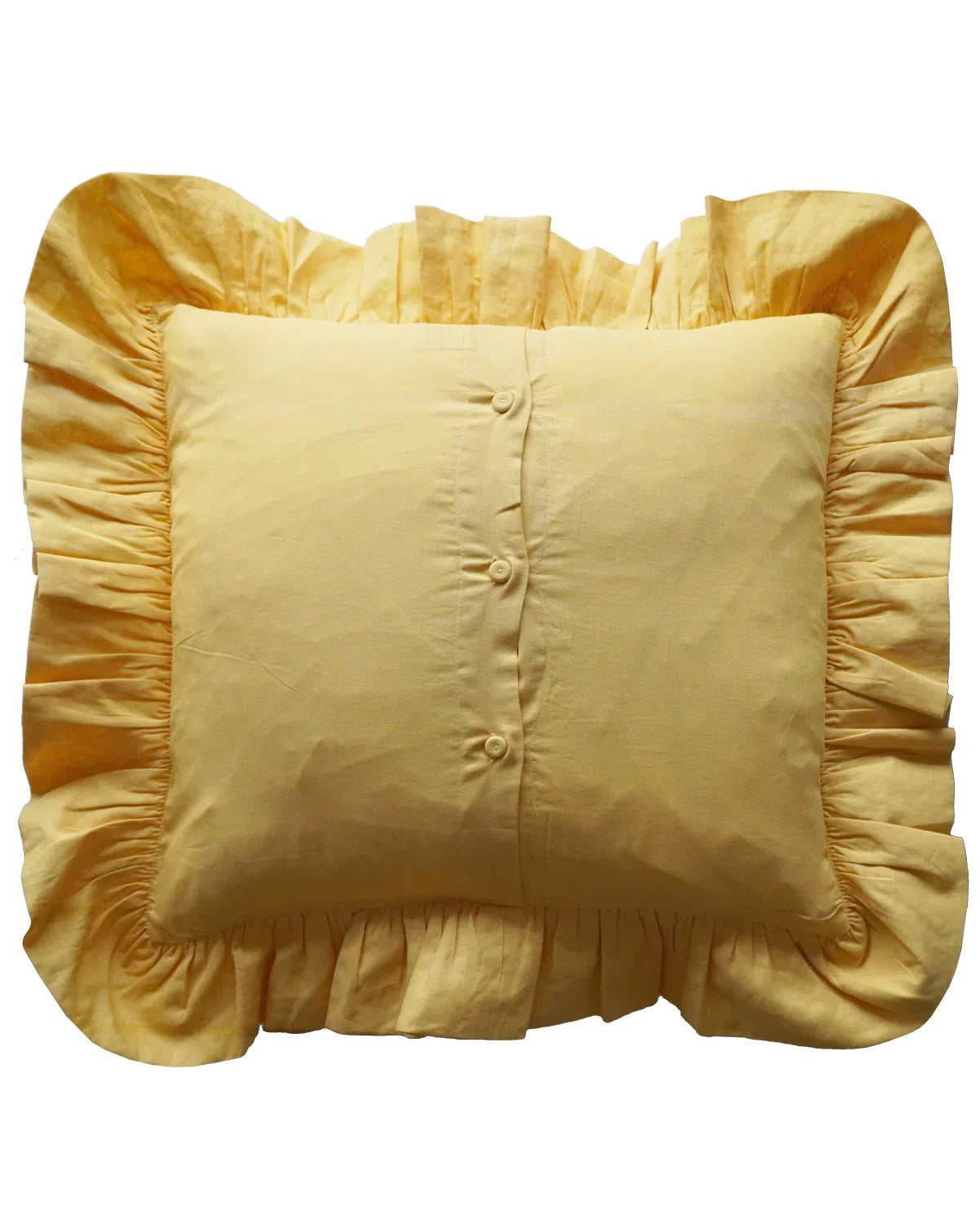 Embroidered Ruffle Cushion made with Linen Liberty Fabrics & Bridgerton Posy Corsage