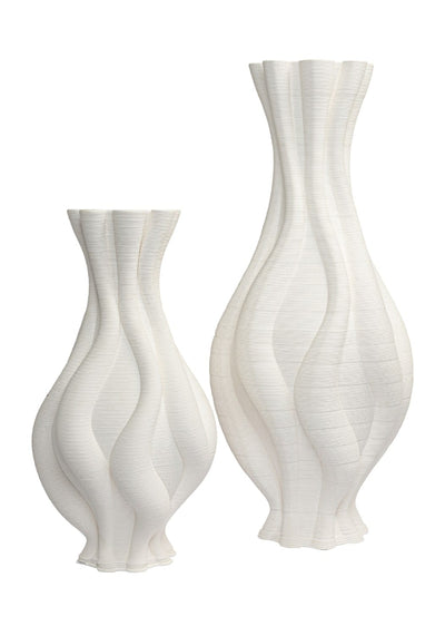 Emilie Tall White Twisted Ceramic Vase - Casa by Josephine Jenno