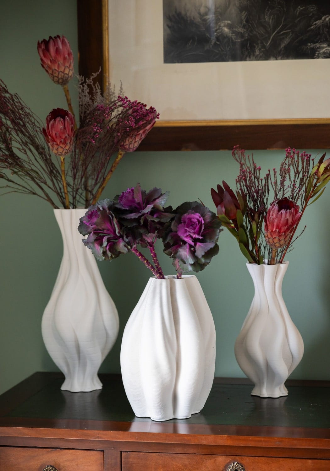 Emilie Tall White Twisted Ceramic Vase - Casa by Josephine Jenno