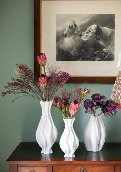 Emilie White Twisted Ceramic Vase - Casa by Josephine Jenno