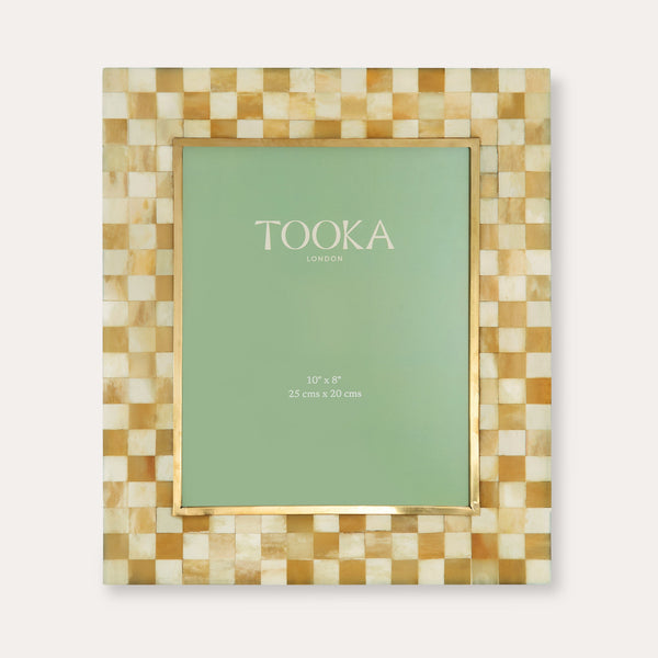 Large Photo Frame | Beige & White | Chequered