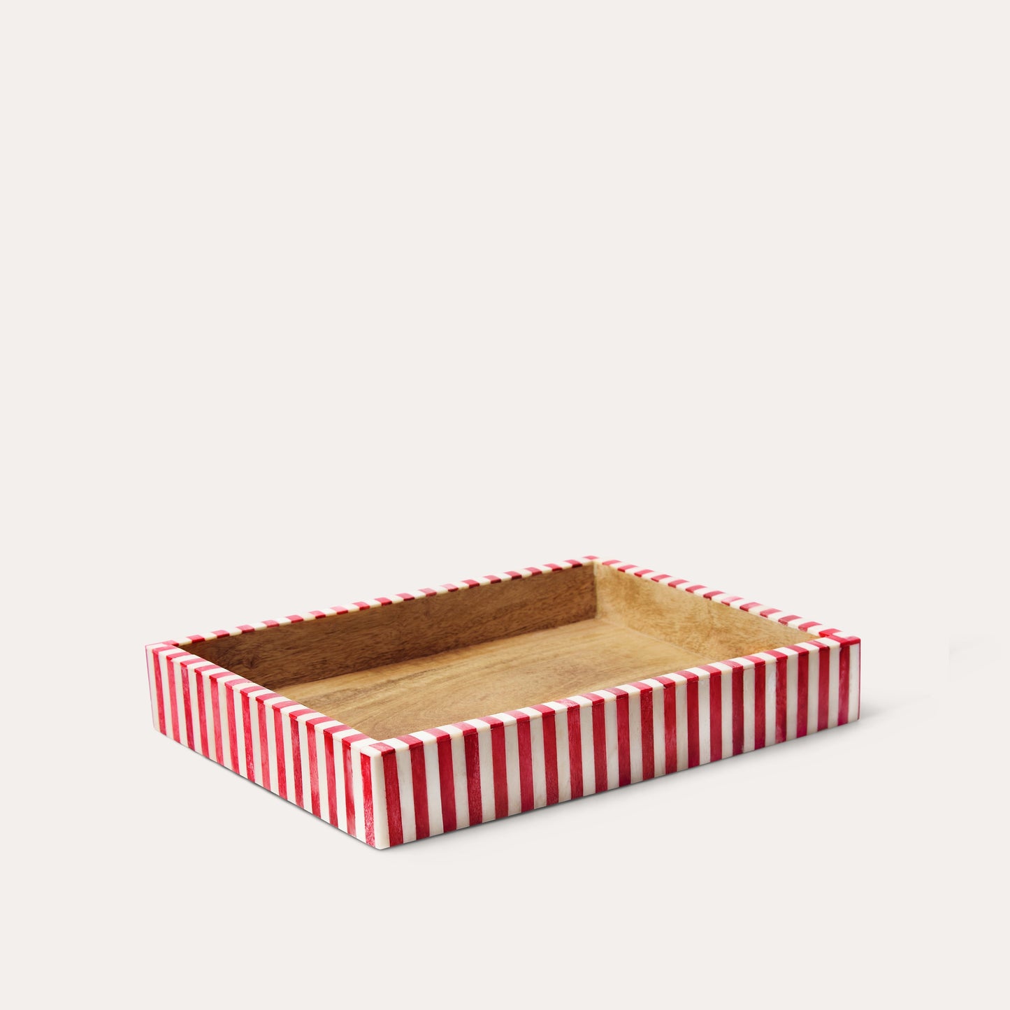 Rectangular Inlay Tray | Small |  Red | Striped