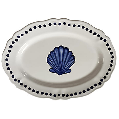 Estate Blue Shell Oval Platter 32cm