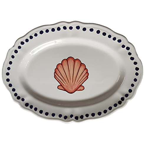 Estate Red Shell Oval Platter 32cm