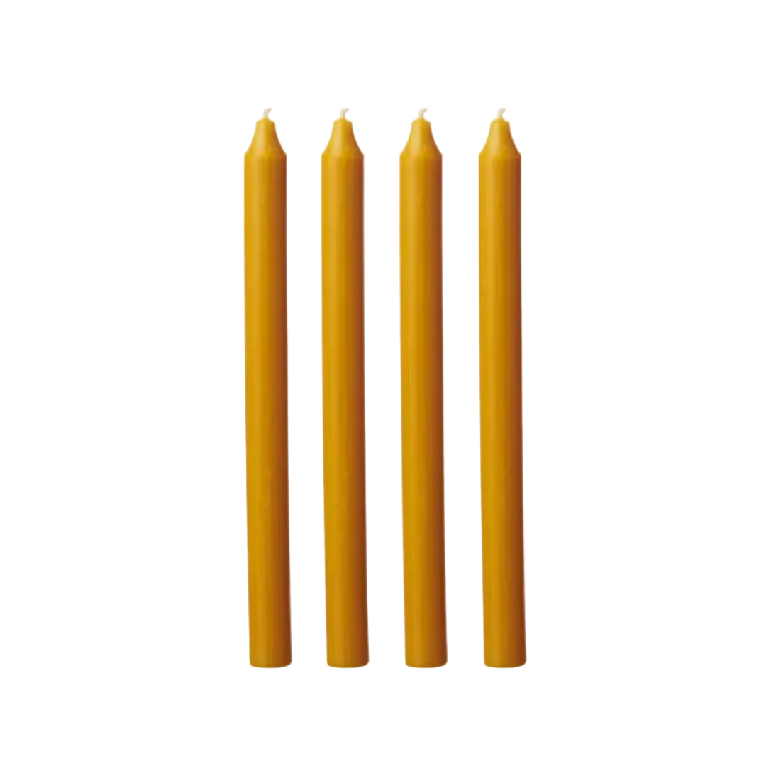 Pack 4 Velas Amarelas Mostarda