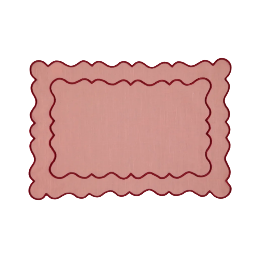Individual Ondulado, Salmão com Vermelho