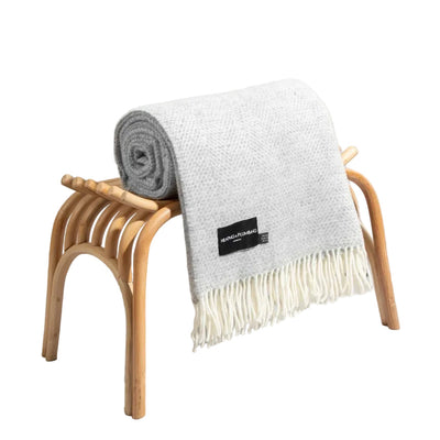 Evening Tales - Pure New Wool Blanket - Fluffy - Light Grey - Heating & Plumbing London - Throw