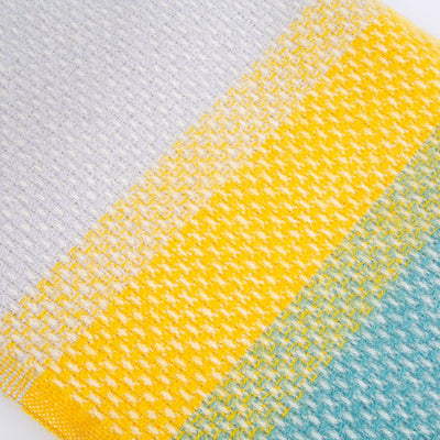 Evening Tales - Pure New Wool Blanket - Super Fluffy - Yellow, Turquoise & Grey - Heating & Plumbing London - Throw
