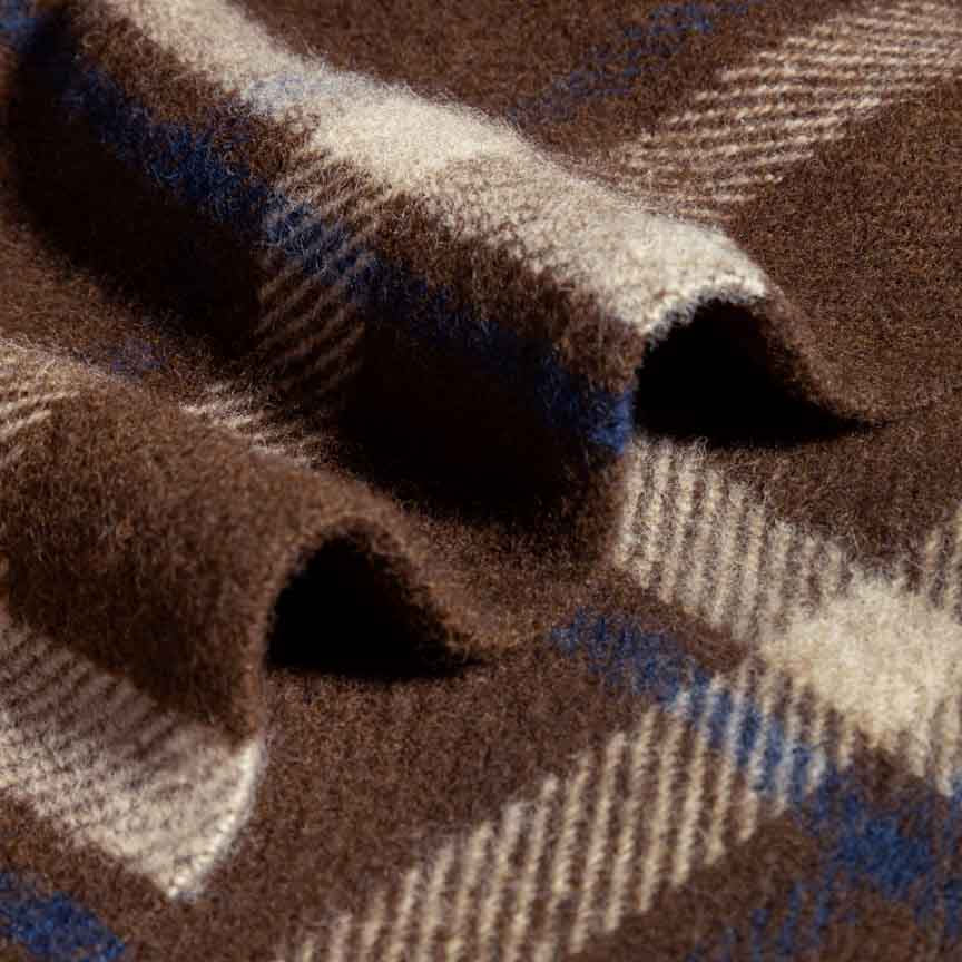 Evening Tales - Pure New Wool Blanket - Checkmate Mocha