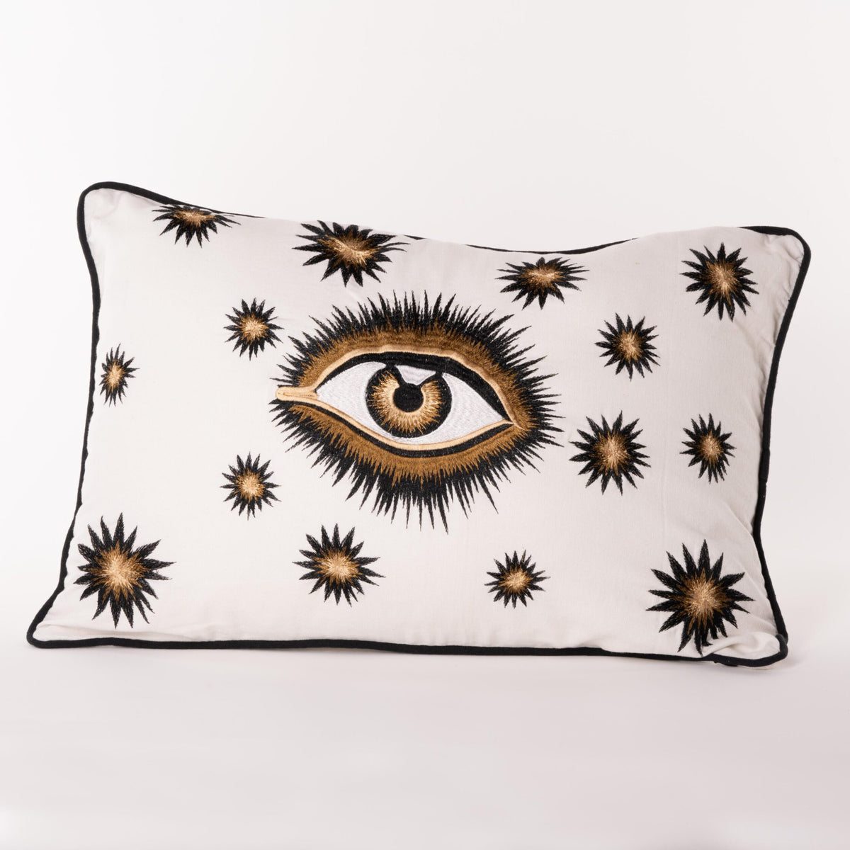 Hand Embroidered Cotton Eye Cushion